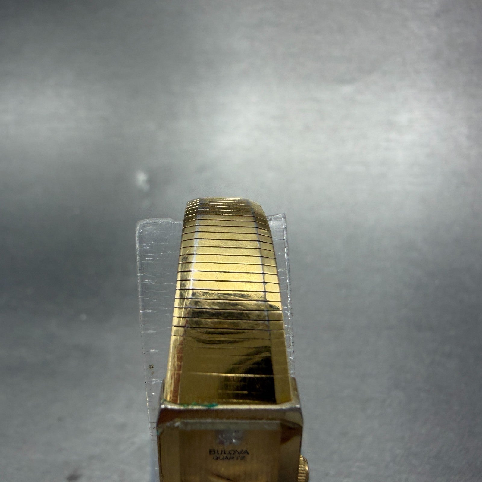 Bulova Tank Watch Women 13mm Champagne Dial Gold Tone Rdctangle 92T75 NewBattery4