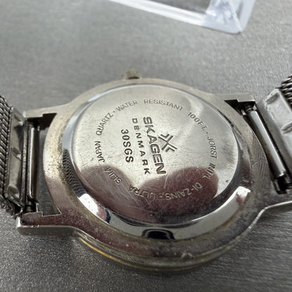 Skagen Watch Women 28mm Silver Dial Two Tone Round 30SGS Mesh Band New Battery9