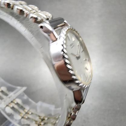 Seiko Watch Women 19mm Silver Dial Silver Tone Oval 14215510 New Battery VTG3