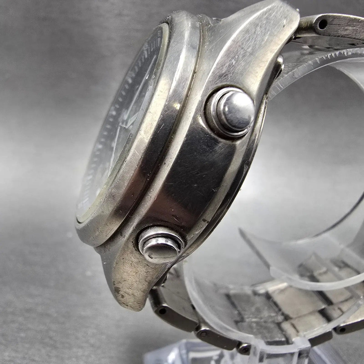 Casio Wave Ceptor WVQ-500 Watch Men 42mm Gray Dial Titanium Alarm Chrono PARTS3