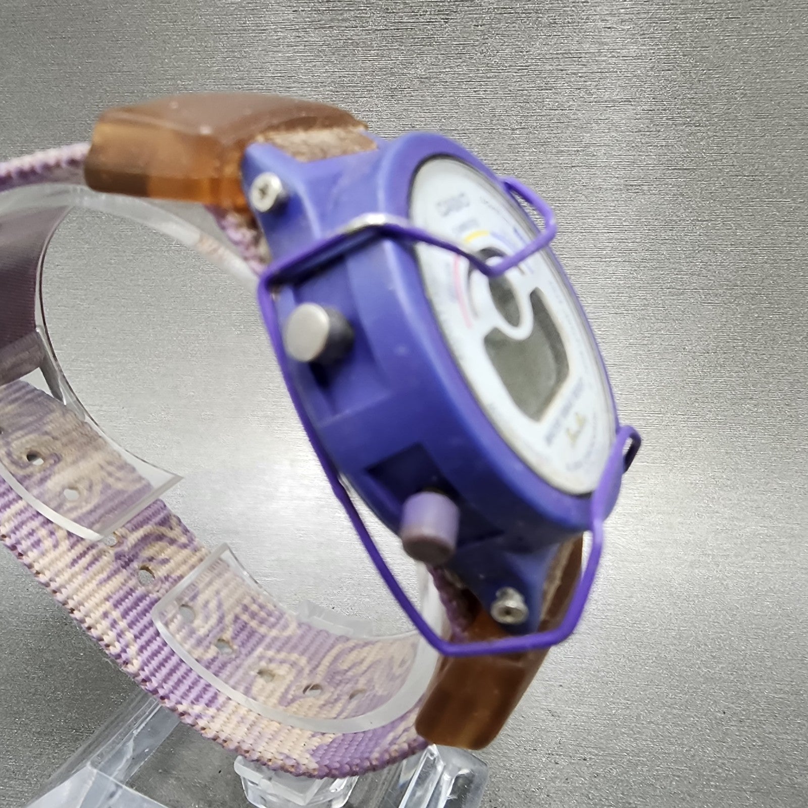 Casio BabyG BG110 Watch Women 34mm Digital Purple Tone Daydate Round New batt3