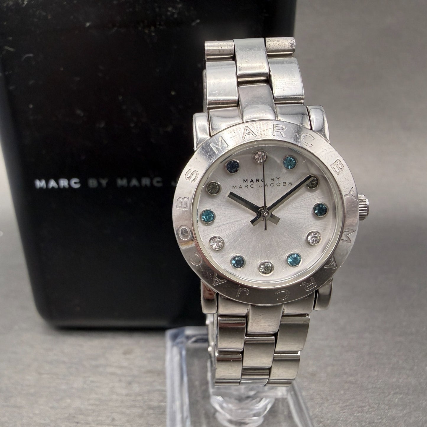 Marc By Marc Jacobs Watch Women 26mm Silver Dial Steel Round MBM3146 New Battery0