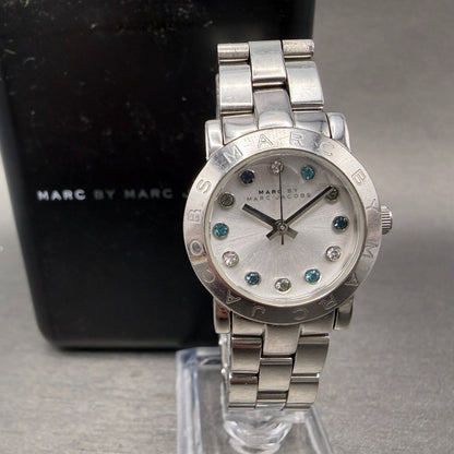 Marc By Marc Jacobs Watch Women 26mm Silver Dial Steel Round MBM3146 New Battery0