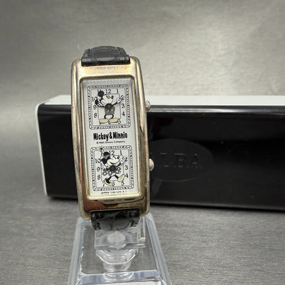 Seiko Alba Mickey & Minnie Tank Watch Women 19mm Silver Dial Steel New Battery0