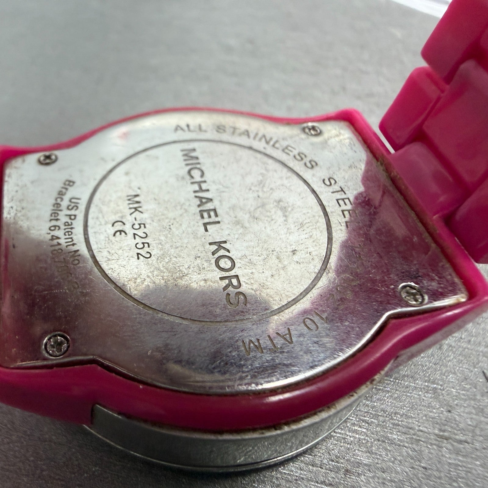 Michael Kors Ritz Watch Women 37mm Pink Dial Pink Tone Date Crystal New Battery9