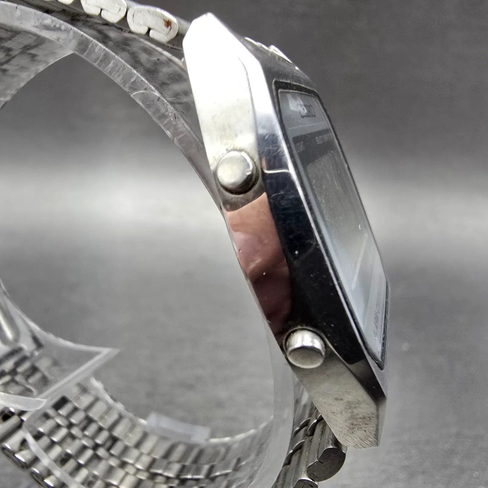 Seiko Watch Men 33mm Silver Digital Alarm Chronograph A904 PARTS Vintage4
