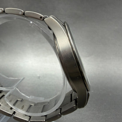 Technos Watch Men 37mm Silver Dial Titanium Round T-1079 New Battery W/box4