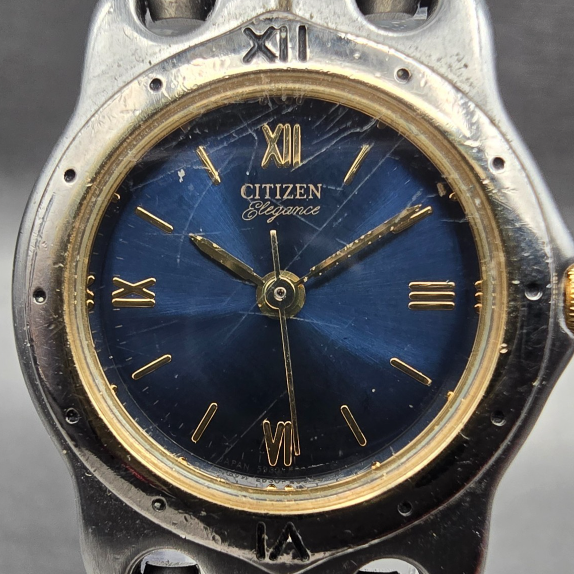Citizen Watch Women 23mm Blue Dial Two Tone Round 5930-F91334 New Battery VTG1
