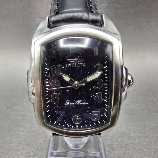 Invicta Lupah Watch 29mm Blue Dial Silver Tone Rectangle 0684 New Battery0