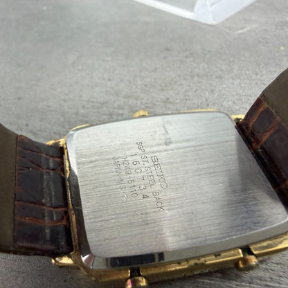 Seiko Tank Watch Men 28mm Analog Digital Gold Tone Alarm Chrono H249-5110 PARTS10