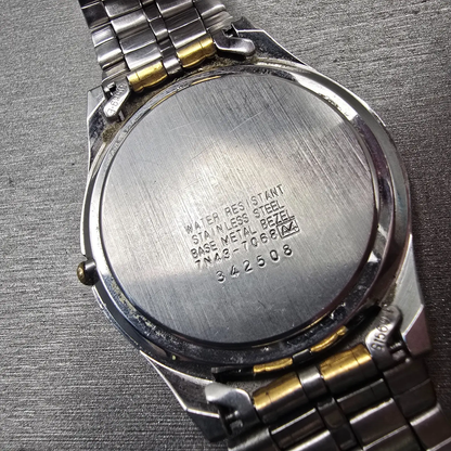 Seiko Watch Men 38mm Red Dial Two Tone Daydate Round 7N43-7068 New Battery VTG10