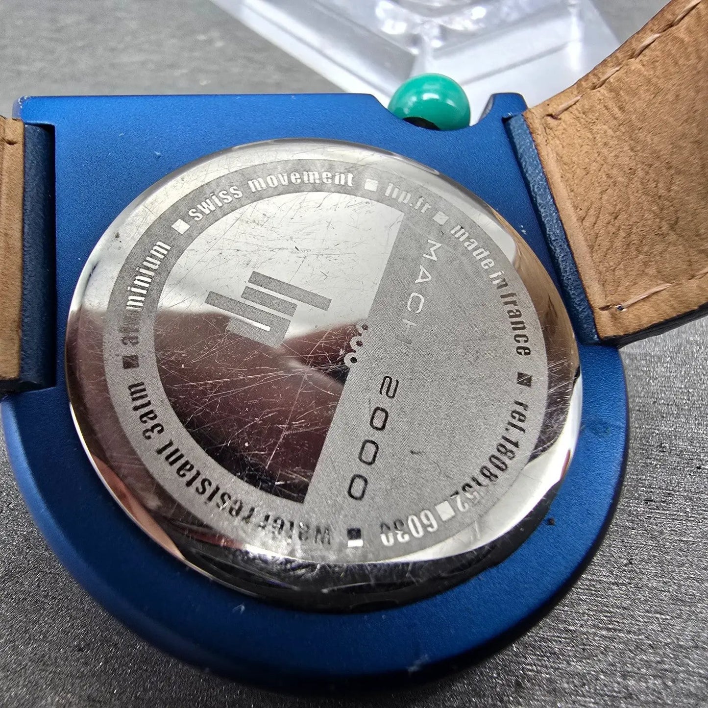 LIP Mach 2000 watch Men 42mm Blue Dial Blue Tone Date Asymmetrical New battery9