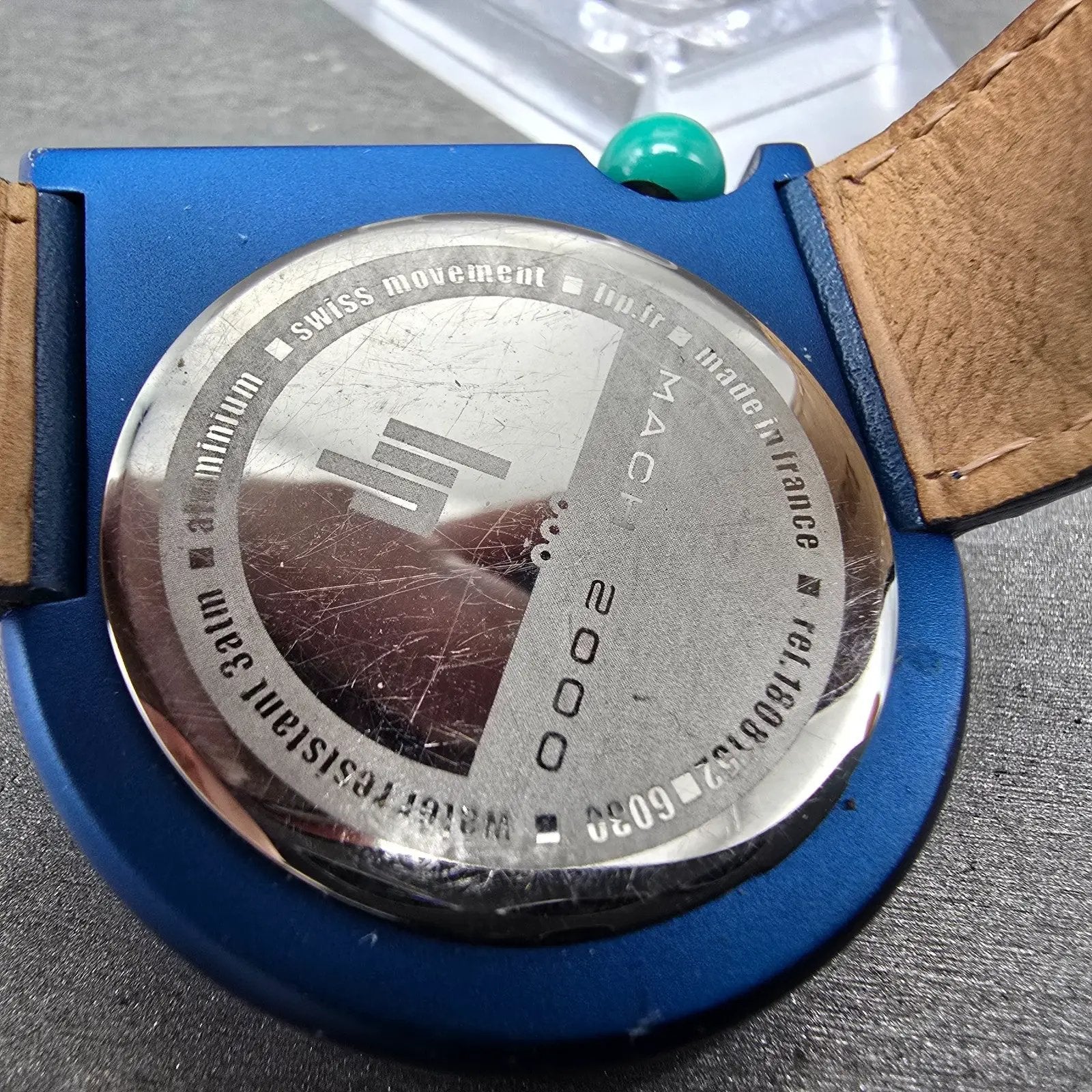 LIP Mach 2000 watch Men 42mm Blue Dial Blue Tone Date Asymmetrical New battery9