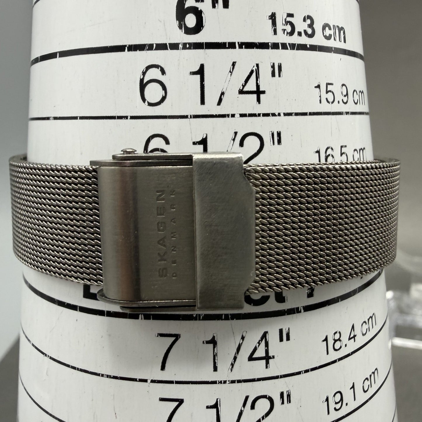 Skagen Watch Women 24mm Gray Dial Titanium Round Mesh Band 233XSTTM New Battery10