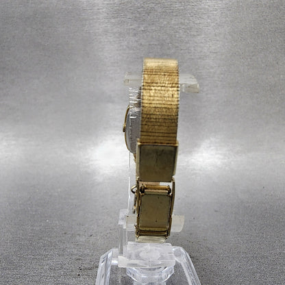 Seiko Tank Watch Women 18mm Gold Dial Gold Tone Rectangle 23205229 New Battery7