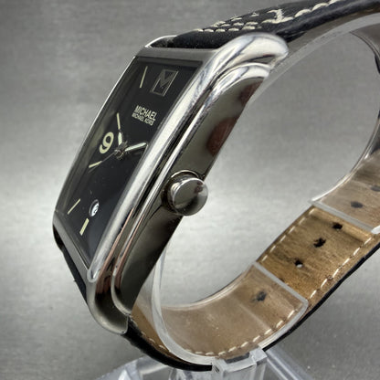 Michael Kors Watch Women 27mm Black Dial Silver Tone Rectangle MK6011 New Batt2