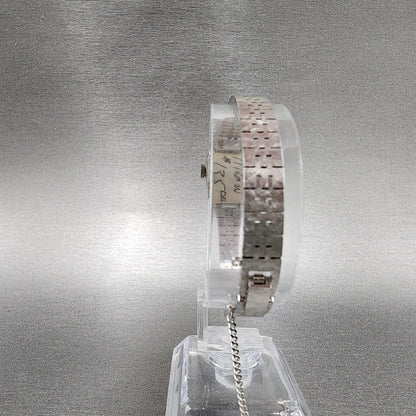 Seiko Watch Women 17mm Silver Dial Silver Tone Rectangle Manual Wind Runs  NOS8