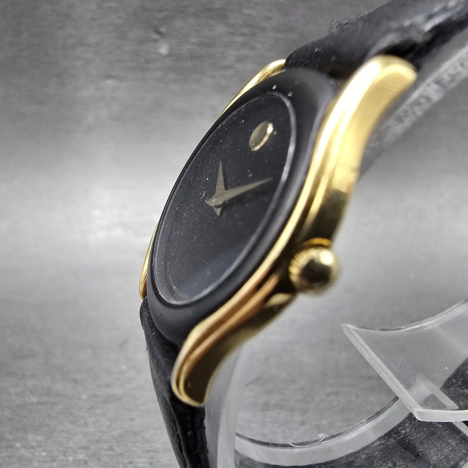 Movado Museum Watch Women 24mm Black Dial Gold Tone Round 88.66.820 PARTS3
