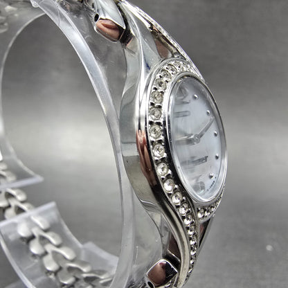 Seiko Solar Watch Women 23mm MOP Dial Silver Tone Round V115-0AP0 Runs Pfizer3