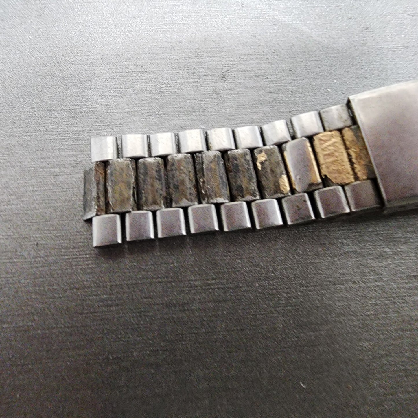 Seiko Bracelet 20mm Two Tone Stainless Steel Tri Folding Z271 End Links1