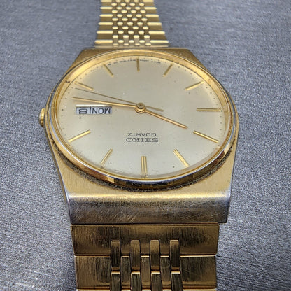 Seiko Watch Men 33mm Cream Dial Gold Tone Daydate Round 5Y238119 PARTS5