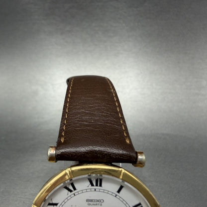 Seiko Watch Men 31mm White Dial Gold Tone Round 2620-0010 New Battery4