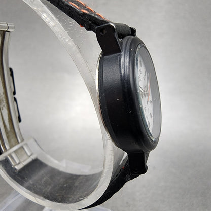 Seiko SQ Watch Women 24mm White Dial Black Tone Daydate Round 3E230A50 New Batt4