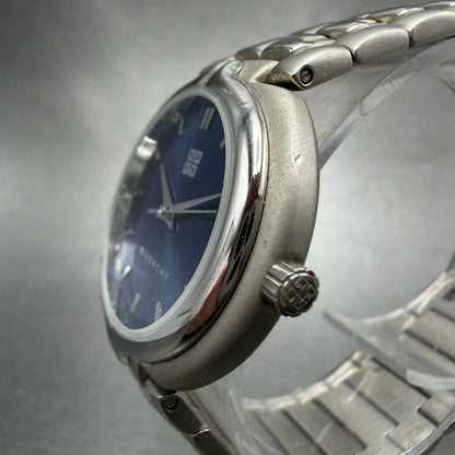 Givenchy Watch Men 32mm Blue Dial Silver Tone Round SY.18.XV New Battery2