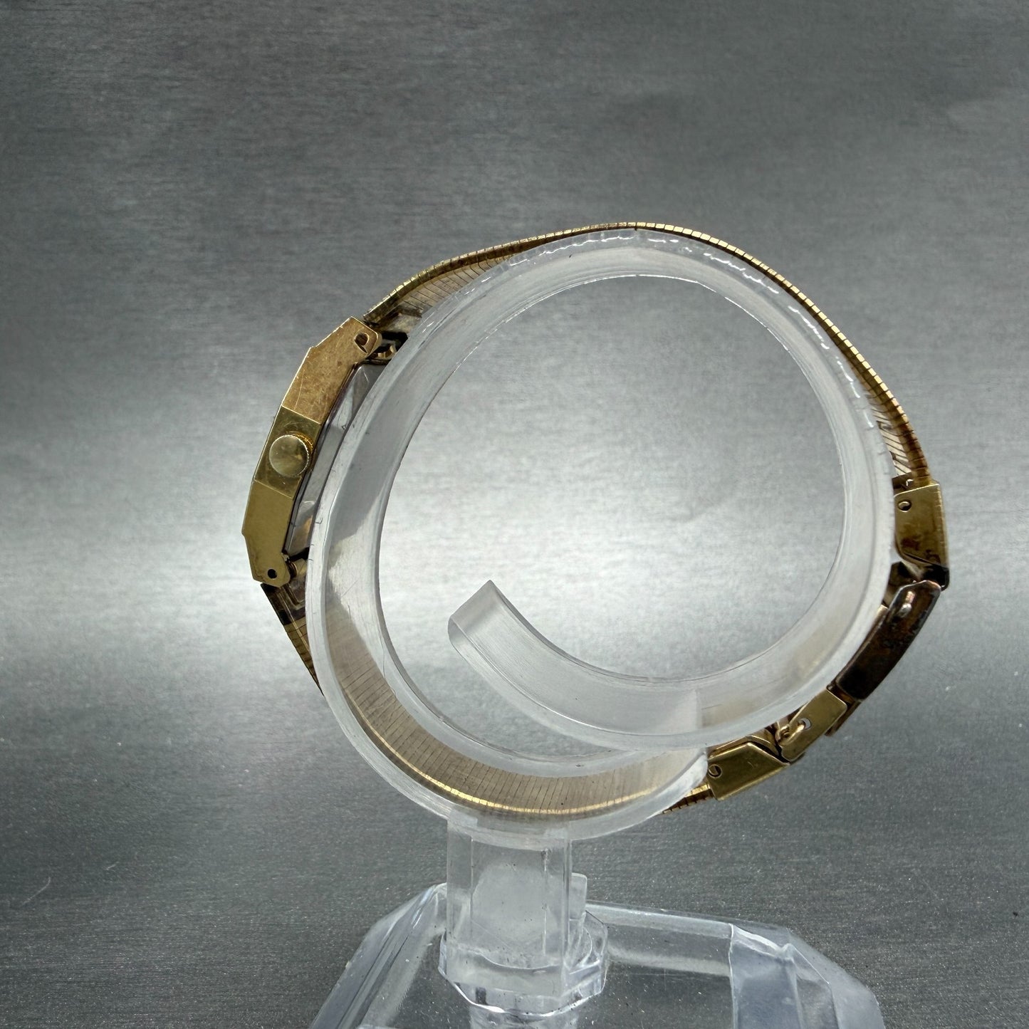 Seiko Watch Women 17mm Black Dial Gold Tone Octagon 1421-5530 New Battery6