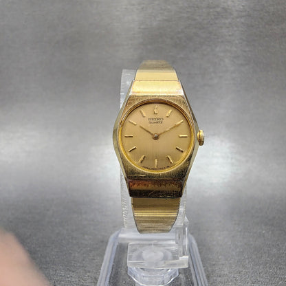 Seiko Watch Women 19mm Champagne Dial Gold Tone 14000320 New Battery5