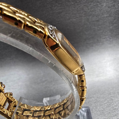 Seiko Lassale Watch Women 13mm Gold Dial Gold Diamond 2E20-7179 New Battery3