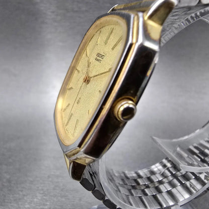 Seiko Tank Watch Men 30mm Champagne Dial Gold Tone Octagon 6431-5030 PARTS3