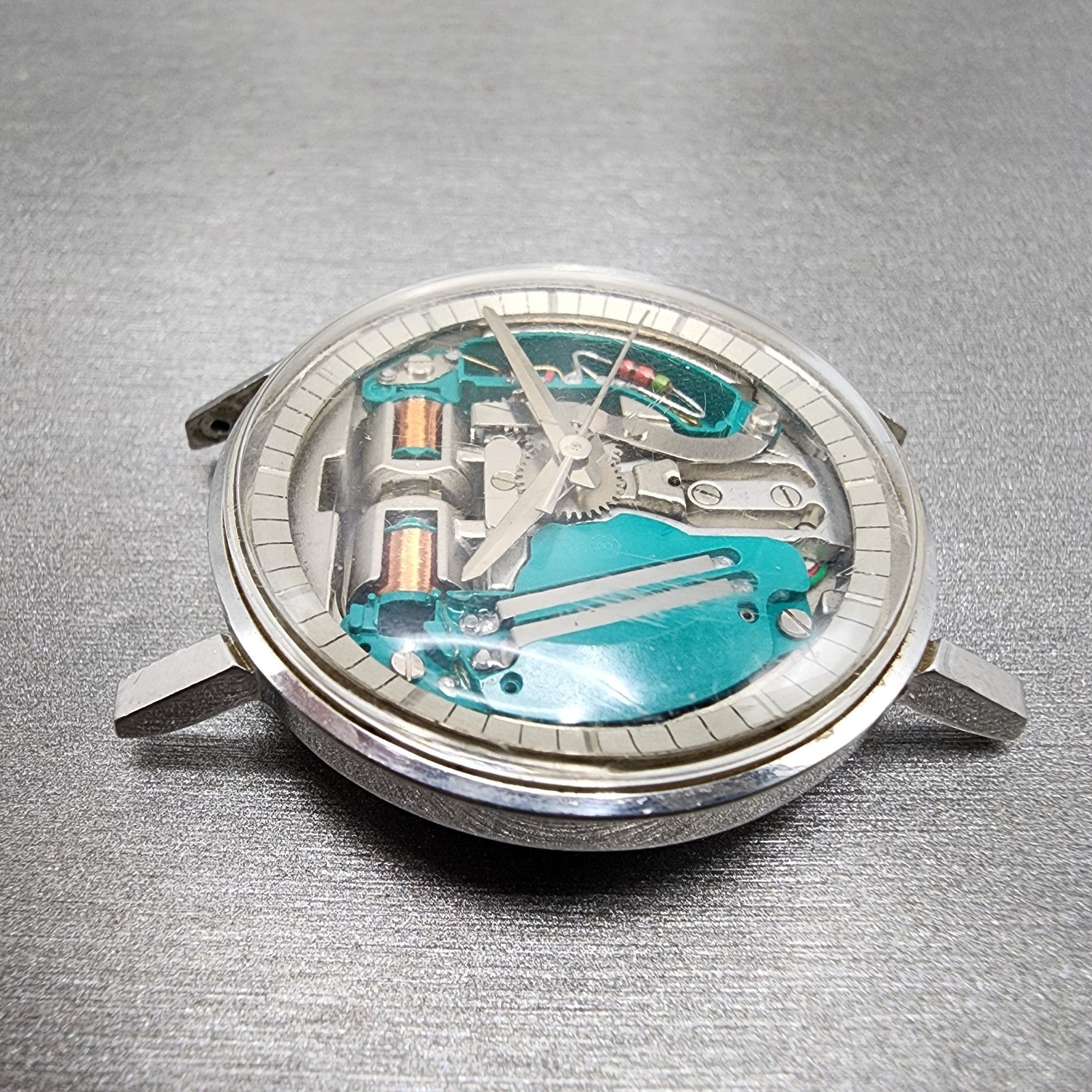 Bulova Accutron Spaceview M4 Watch men 35mm Skeleton Dial Steel  PARTS4