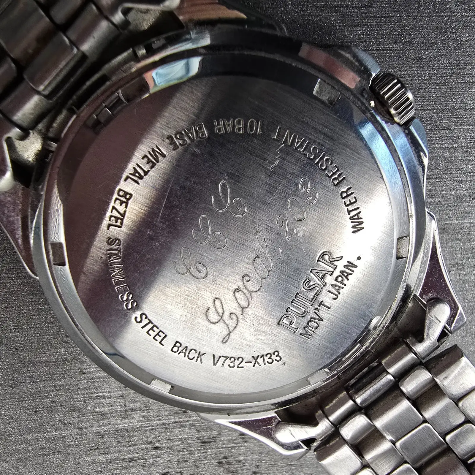 Pulsar Dive Watch Men 40mm Black Dial Silver Tone Date Round V732-X133 New Batt10