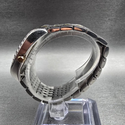 Bulova Watch Women 30mm MOP Dial Two Tone Diamonds Tonneau 98R004 New Battery6