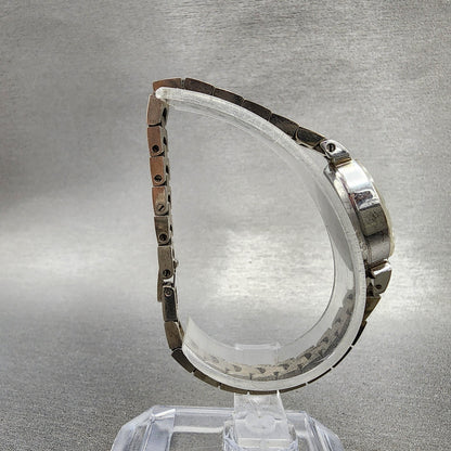 Seiko Solar Watch Women 15mm White Dial White Gold Plated Manual Wind Runs VTG8