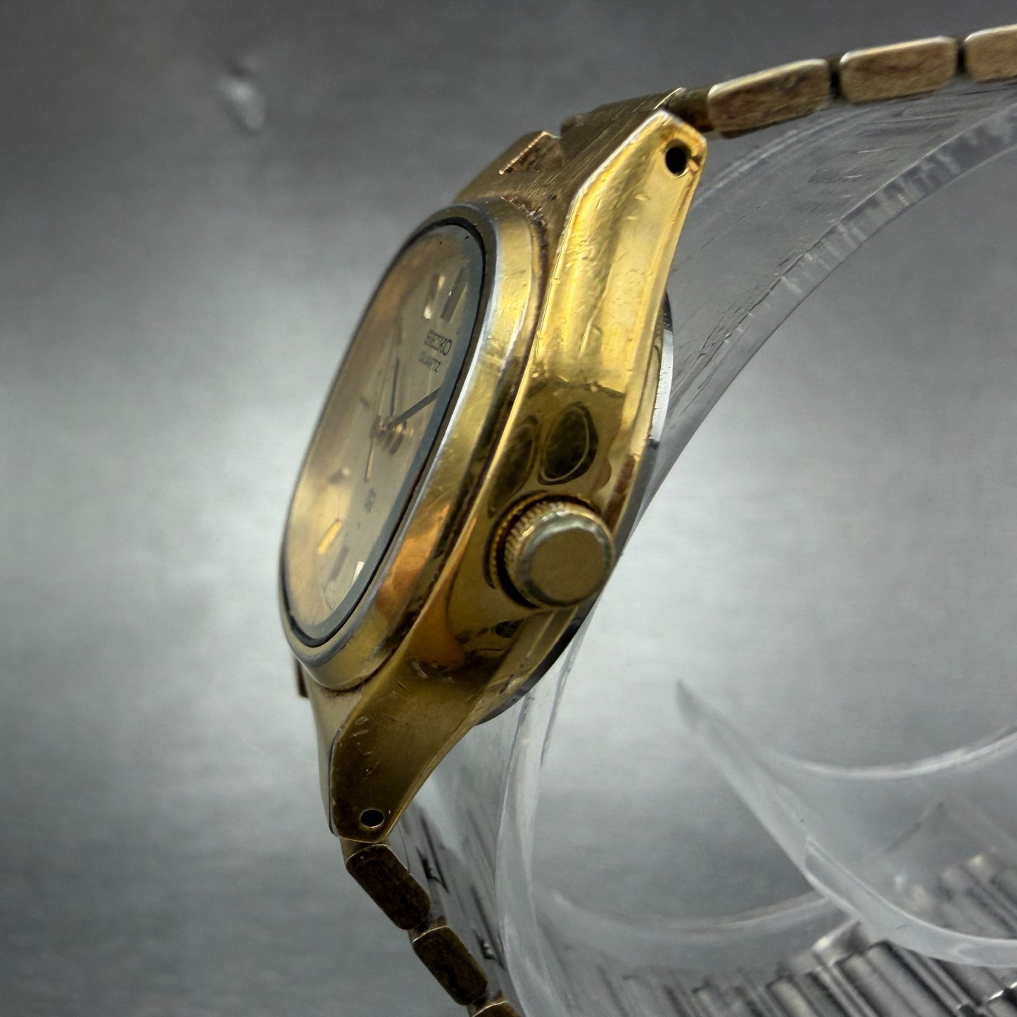 Seiko SQ watch Women 24mm Champagne Dial Gold Tone Daydate 8523-5119 New Battery2