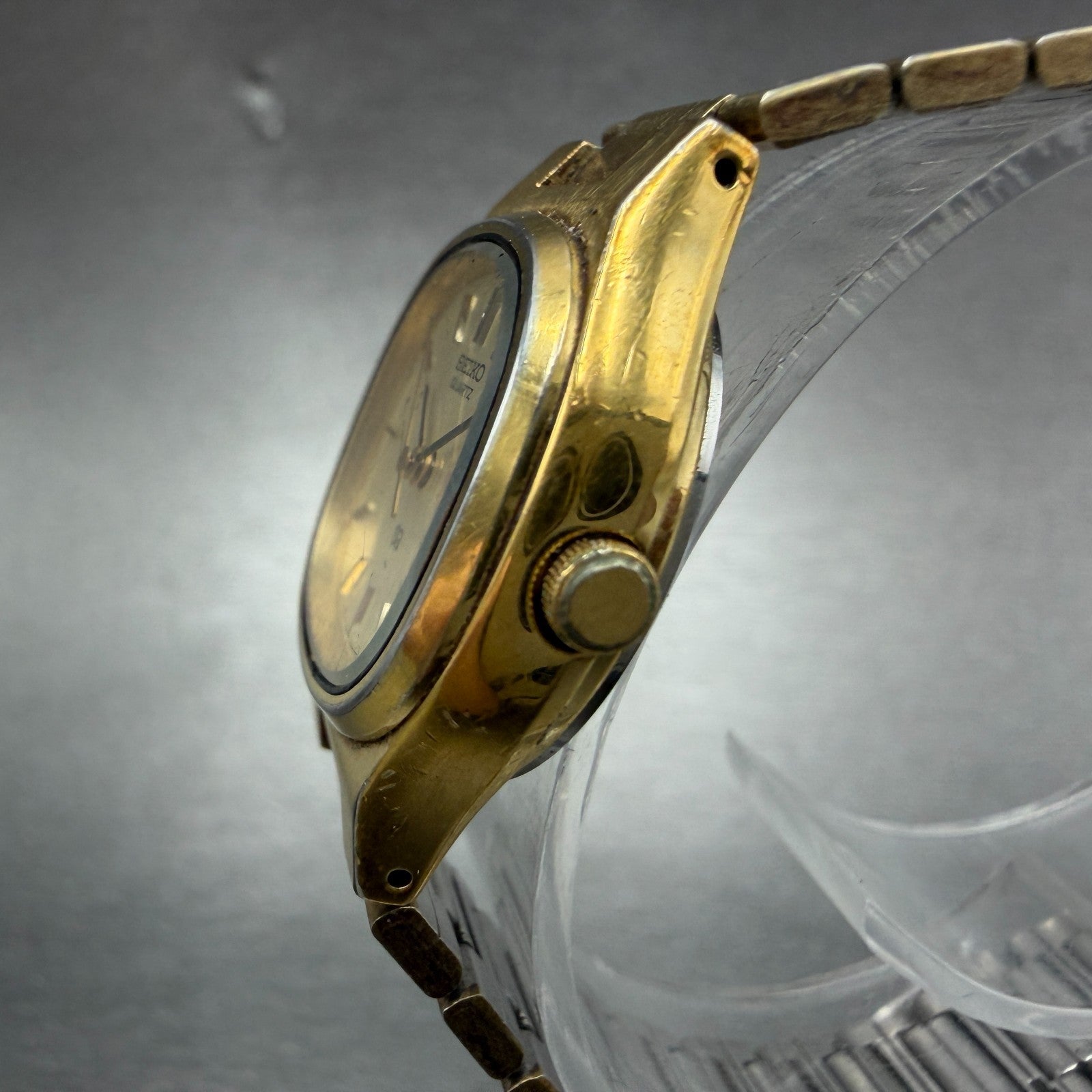 Seiko SQ watch Women 24mm Champagne Dial Gold Tone Daydate 8523-5119 New Battery2