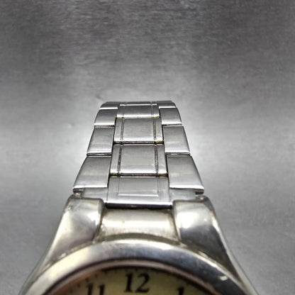 Citizen Q&Q Solar Watch Men 35mm Champagne Dial Silver Tone Round Bracelet Runs5