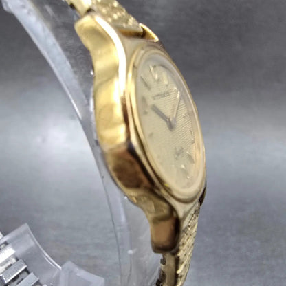 Wittnauer Watch Women 20mm Gold Dial Gold Tone Round New Battery VTG3