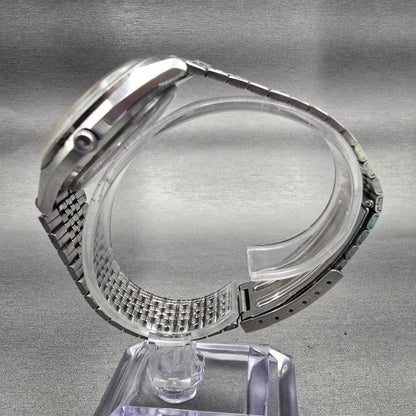 Seiko QT Watch Men 36mm Silver Dial Silver Tone Date Round 0822-8020 New Battery6