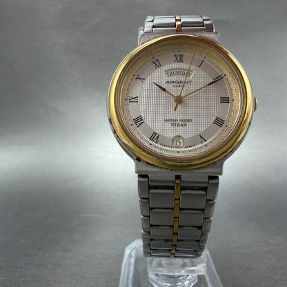 Casio Agent Watch Men 32mm Silver Dial Two Tone Daydate MTW-121 New Battery5