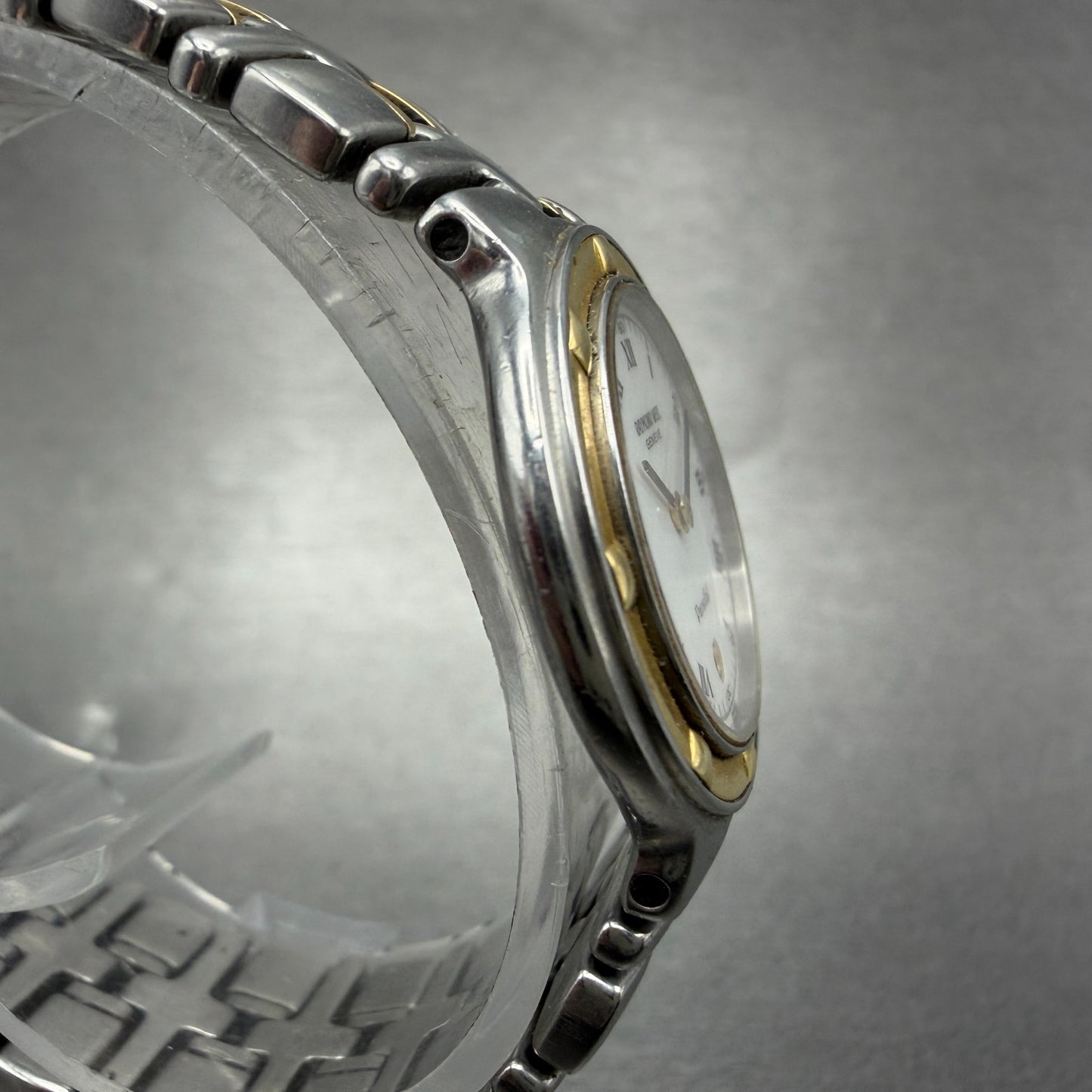Raymond Weil Parsifal Watch Women 27mm White Dial Two Tone Date READ New battery3