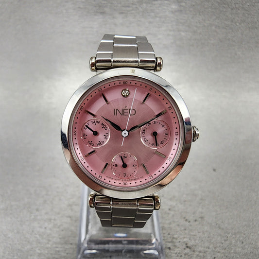 Citizen Ined Watch Women 30mm Pink Dial Silver Tone Round 6329S028314 New Batt0