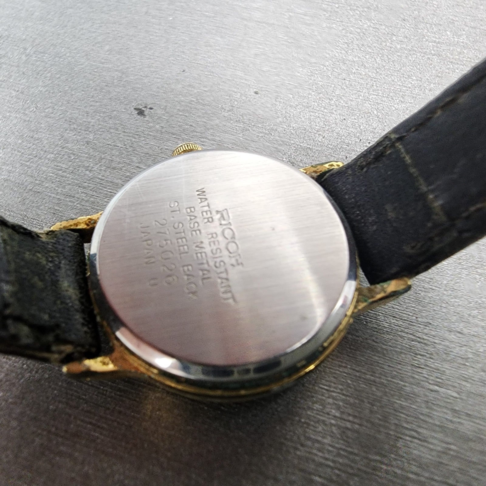 Rioch Watch Women 24mm White Dial Gold Tone Round New Battery Vintage9