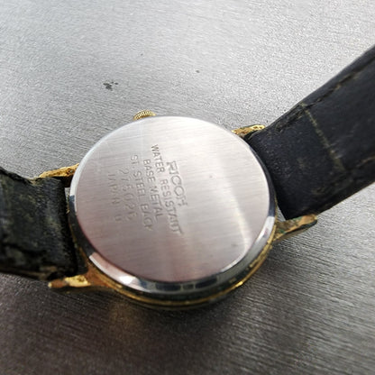 Rioch Watch Women 24mm White Dial Gold Tone Round New Battery Vintage9