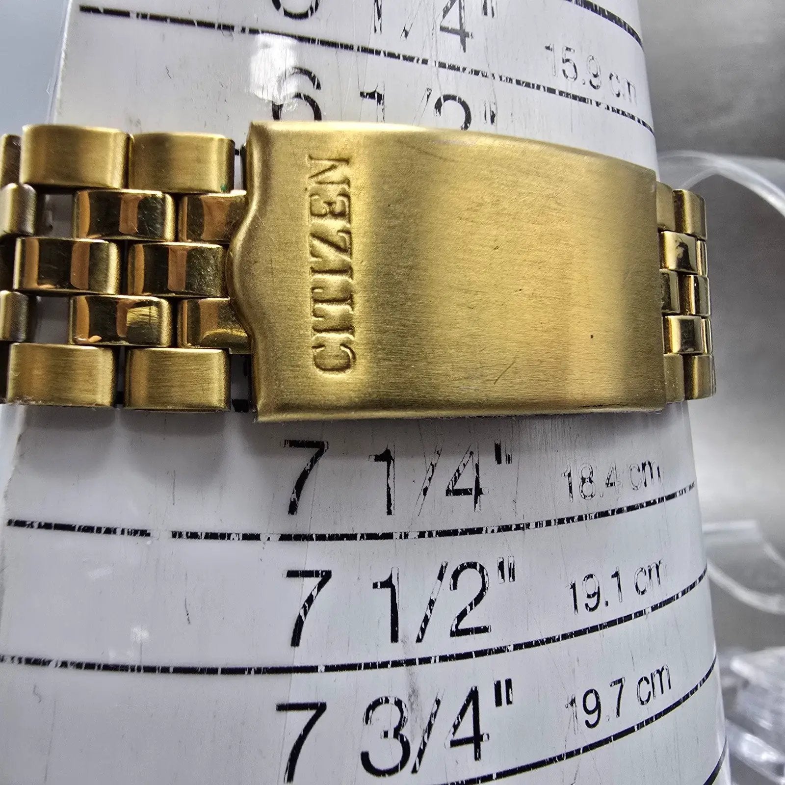 Citizen CQ Watch Men 35mm Champagne Dial Gold Tone Daydate 6101-R06501 New BattG13