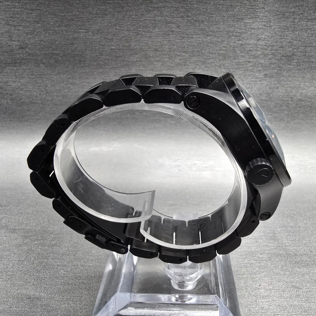 Nixon The Facet 38 Watch Men 38mm Black Dial Black Tone Round New Battery8