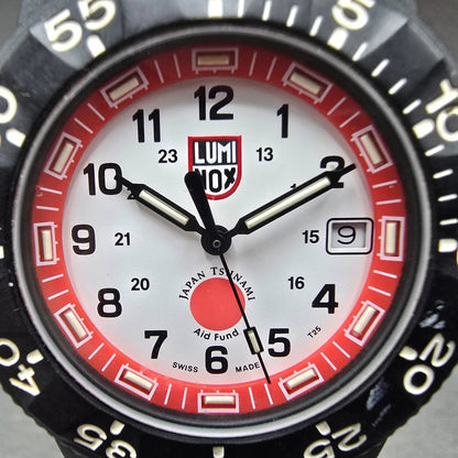 Luminox Navy Seal Watch Men 43mm White Dial Black Date Japan Tsunami Aid New Bat2