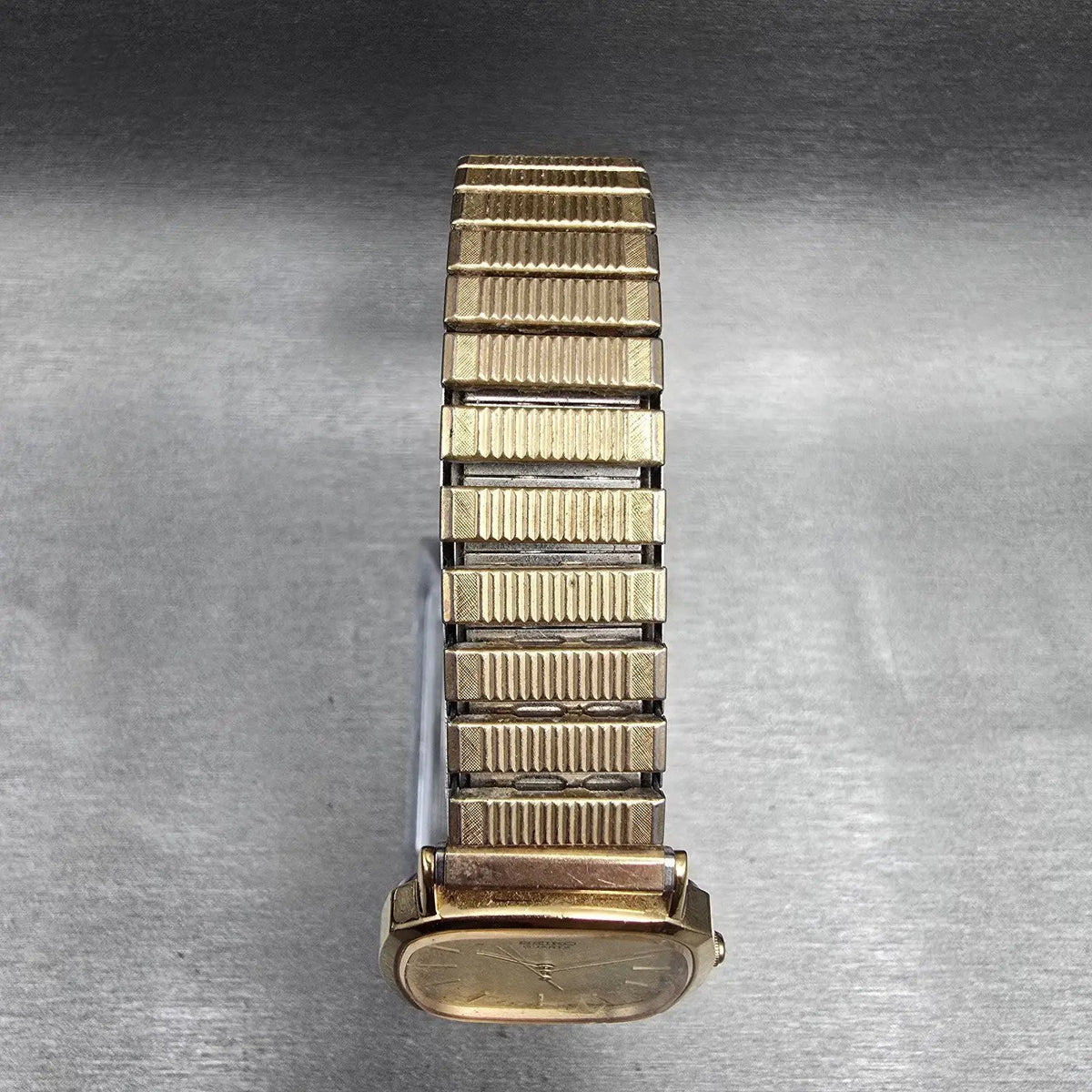 Seiko Watch Men 28mm Champagne Dial Gold Tone Rectangle 6030-5640 New Battery4